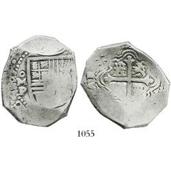 Mexico City, Mexico, cob 8 reales, 1665/4P, rare.