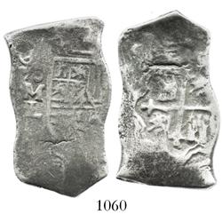 Mexico City, Mexico, cob 8 reales, (16)86L, rare.