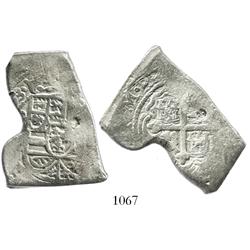 Mexico City, Mexico, cob 8 reales, (17)03L, with small chopmarks.