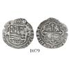 Image 1 : Mexico City, Mexico, cob 1 real, Philip II, assayer O to left, oM to right.