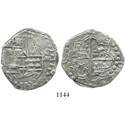 Potosi, Bolivia, cob 8 reales, Philip IV, assayer not visible (late 1620s).