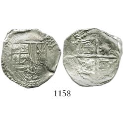 Potosi, Bolivia, cob 2 reales, Philip III, assayer not visible.