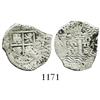 Image 1 : Potosi, Bolivia, cob 1 real, 1652E transitional Type III, rare.