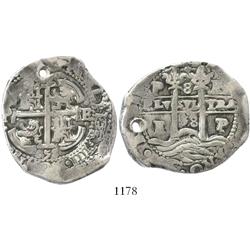 Potosi, Bolivia, cob 8 reales, 1658E.