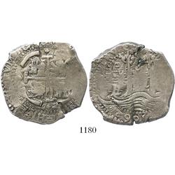 Potosi, Bolivia, cob 8 reales, 1662E.