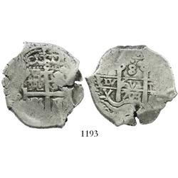 Potosi, Bolivia, cob 8 reales, 1703Y.