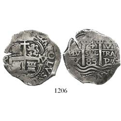 Potosi, Bolivia, cob 4 reales, 1683V.