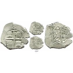 Potosi, Bolivia, cob 4 reales, 1697F/CH, unique.