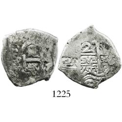 Potosi, Bolivia, cob 2 reales, 1704Y.