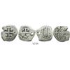 Image 1 : Lot of 2 Potosi, Bolivia, cob 2R of Ferdinand VI: 1751(q or E) and 1753(C or q).