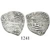 Image 1 : Potosi, Bolivia, cob 1 real, 1652E post-transitional (transitional Type VII), 1-PH-6 at top, scarce.