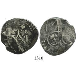 Madrid or Seville, Spain, cob 8 reales, Charles II, "Maria" type, assayer and date not visible.