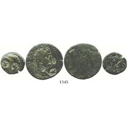 Lot of 2 ancient bronzes (Roman Empire, Greek imperial, Septimius Severus, 193-211 AD, Hadrianopolis