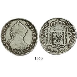 Potosí, Bolivia, bust 4 reales, Charles III, 1780PR.