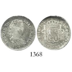 Potosi, Bolivia, bust 1 real, Ferdinand VII, 1825JL, encapsulated NGC MS-65.