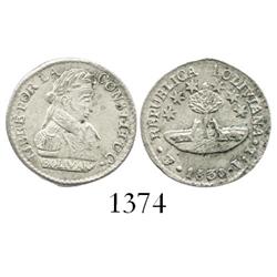 Potosi, Bolivia, 1/2 sol, 1830JL, variety with six 6-pointed stars.