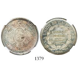 Potosi, Bolivia, proof 50 centavos, 1884FE, encapsulated NGC PF-62, very rare.