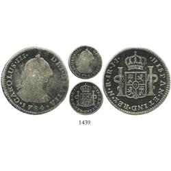 Bogota, Colombia, bust 1 real, Charles III, 1784JJ, very rare.