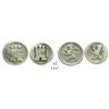 Image 1 : Lot of 2 Bogota, Colombia, 1/4R with no date or mintmark or assayer (1756-96), small castle variety,