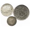 Image 1 : Lot of 3 Bogota, Colombia, silver coins: 1 peso, 1866; 50 centavos, 1880; 2 decimos, 1867.