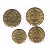 Image 1 : Lot of 4 Ecuador brass coins: 20c, 1942 and 1944; 10c, 1942; 5c, 1942.