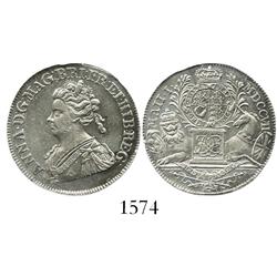 England, silver jeton, Anne, 1707, Union of England and Scotland, coin alignment.