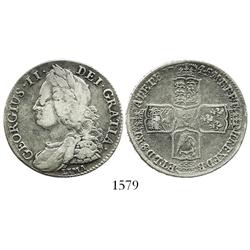 London, England, half crown, George II, 1745, with LIMA below bust.