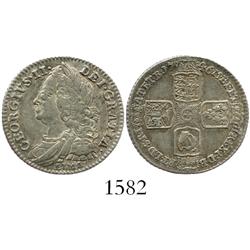 London, England, sixpence, George II, 1746, with LIMA below bust.