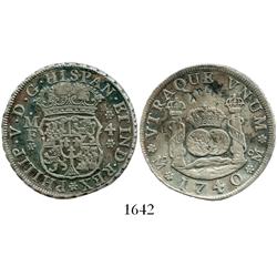 Mexico City, Mexico, pillar 4 reales, Philip V, 1740/30MF.