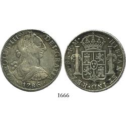 Mexico City, Mexico, bust 8 reales, Charles III, 1786FM.
