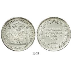 Mexico City, Mexico, silver 8R proclamation medal, Charles IV, 1789.