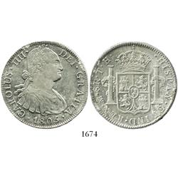 Mexico City, Mexico, bust 8 reales, Charles IV, 1805TH.