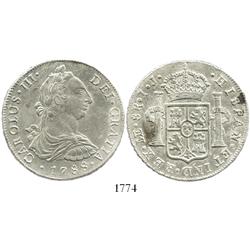 Lima, Peru, bust 8 reales, Charles III, 1788IJ.