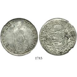 Lima, Peru, 8 reales, 1831MM, encapsulated NGC AU-55.