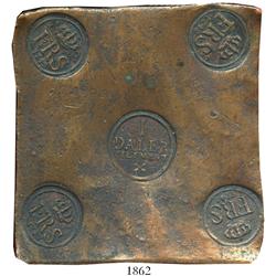 Sweden (Avesta), copper "plate money" 1 daler, Frederik I, 1742.