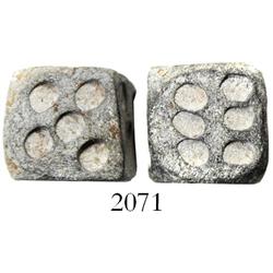 Ancient Roman lead dice (pair), 1st-3rd century AD(?).