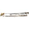 Image 1 : French cavalry sword, early 1800s, with steel scabbard and leather hanger.