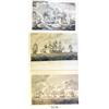 Image 1 : Lot of three late-1700s English engravings showing ships in battle in 1757-9.