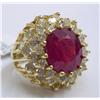 Image 1 : 14K YELLOW GOLD RING RUBY/DIAMOND GLA$16,406.00