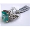 Image 2 : 14K WHITE GOLD EMERALD/DIAMOND RING AIG $7,525.00
