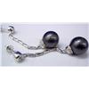 Image 2 : 14K Tahitian Pearl Drop Earrings w/ Appraisal $3K