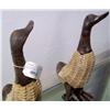 Image 2 : Lot- Four Decorative Resin and  Wicker Ducks