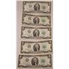 Image 1 : (5X The Money) $2 Federal Notes Uncirculated. In Sequence. 1976. First Day Issue.