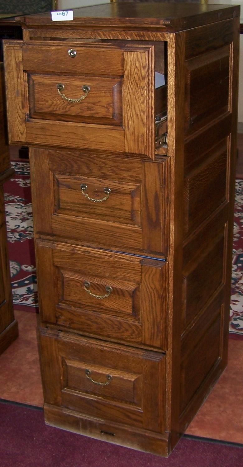 Oak File Cabinet 4 Drawer