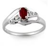 Genuine 0.49 ctw Ruby & Diamond Ring 10K White
