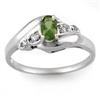 Genuine 0.42ct Green Tourmaline & Diamond Ring 10