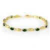 Genuine 2.70 ctw Emerald Bracelet 10K Yellow Gold