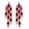 Image 1 : Genuine 4.03 ctw Ruby & Diamond Earrings Yellow G