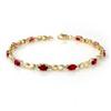 Image 1 : Genuine 3.76 ctw Ruby & Diamond Bracelet Yellow G