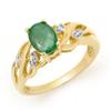 Genuine 0.82 ctw Emerald & Diamond Ring 10K Yello
